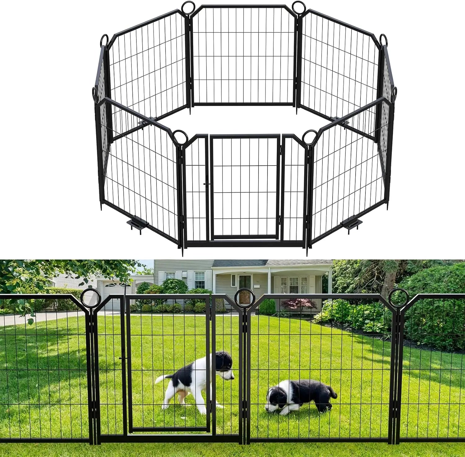 Heavy-Duty Portable Dog Playpen With Low-Step Entry.