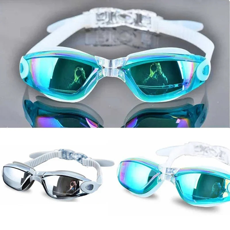 Silicone Goggles, Anti-Fog Electroplating, UV Swimming Glasses.