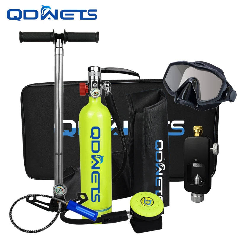 1L Scuba Diving Tank - Professional Diving Oxygen Cylinder - 15-25 Minutes QDWETS.