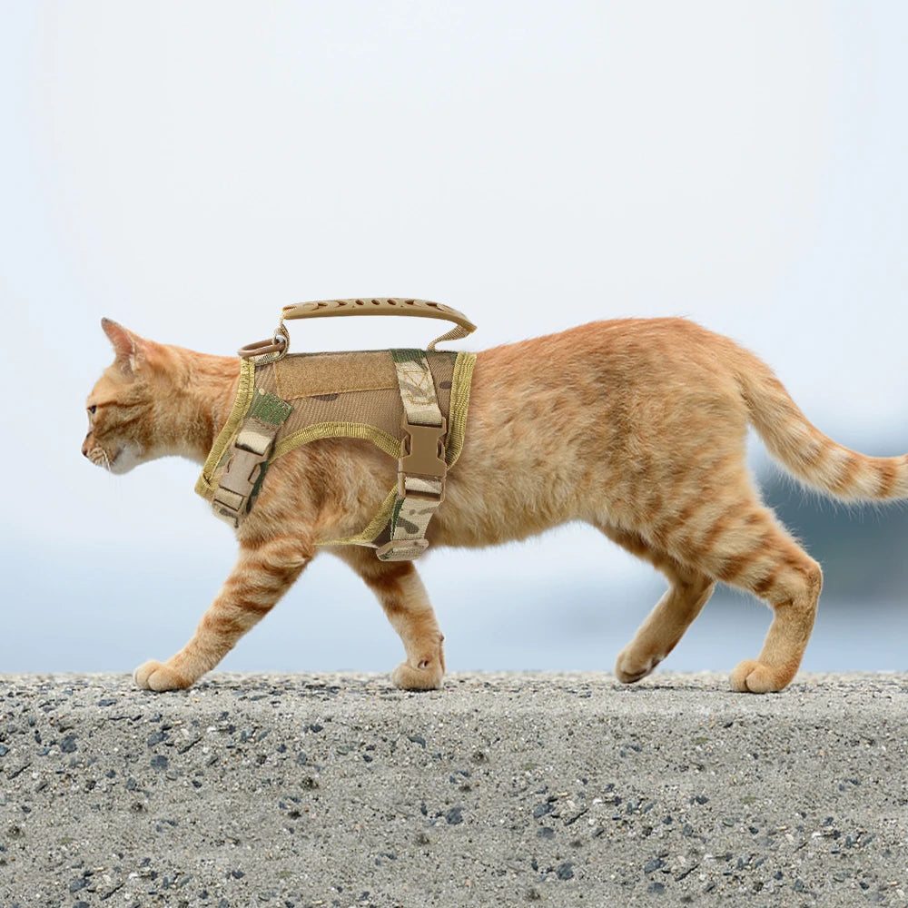 Tactical Cat Harness - Adjustable Puppy Vest For Small Dogs. Cat Accessories.