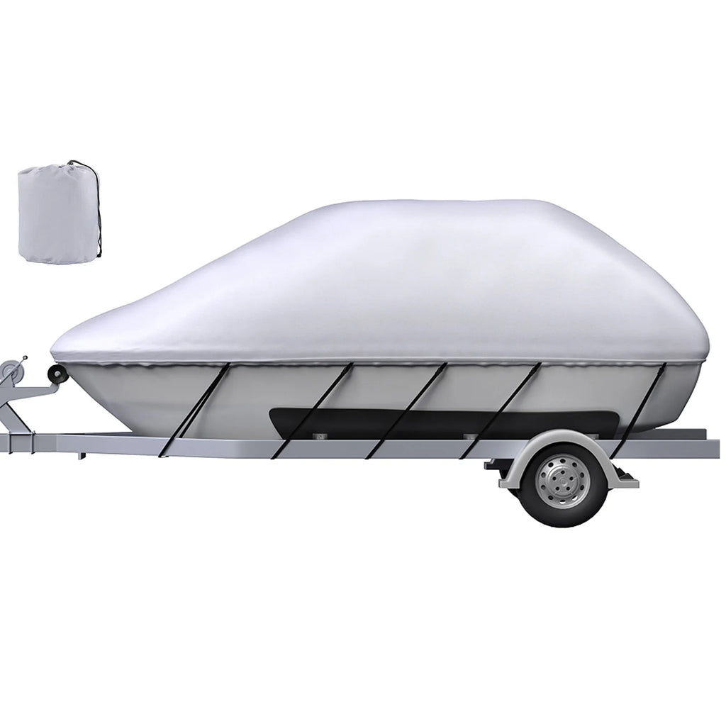 SucceBuy 14-28FT Waterproof Boat Cover. 3Layer, Storage Bag, Adjustable Straps.