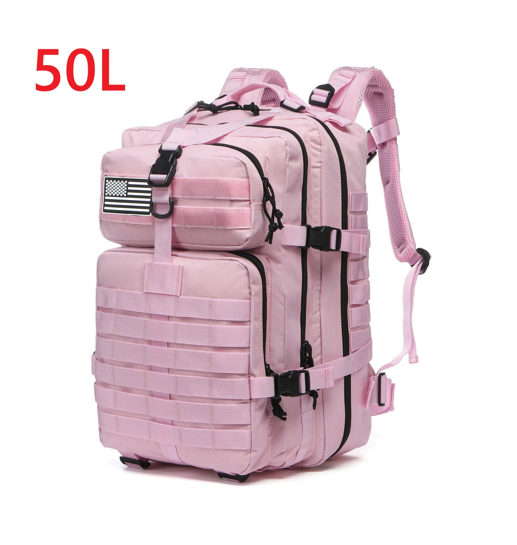 25L/50L Sturdy Nylon Waterproof, Tactical Camping, Hiking Backpack.