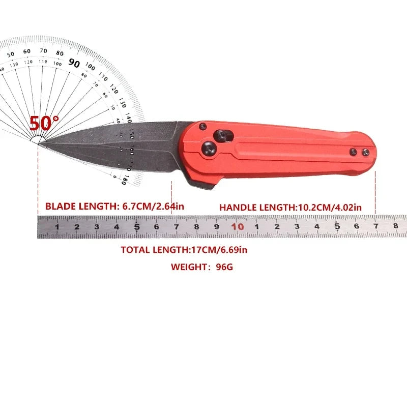 BM 491 Folding Knife with Blade Lock. D2 Steel Blade, Aluminum Handle.