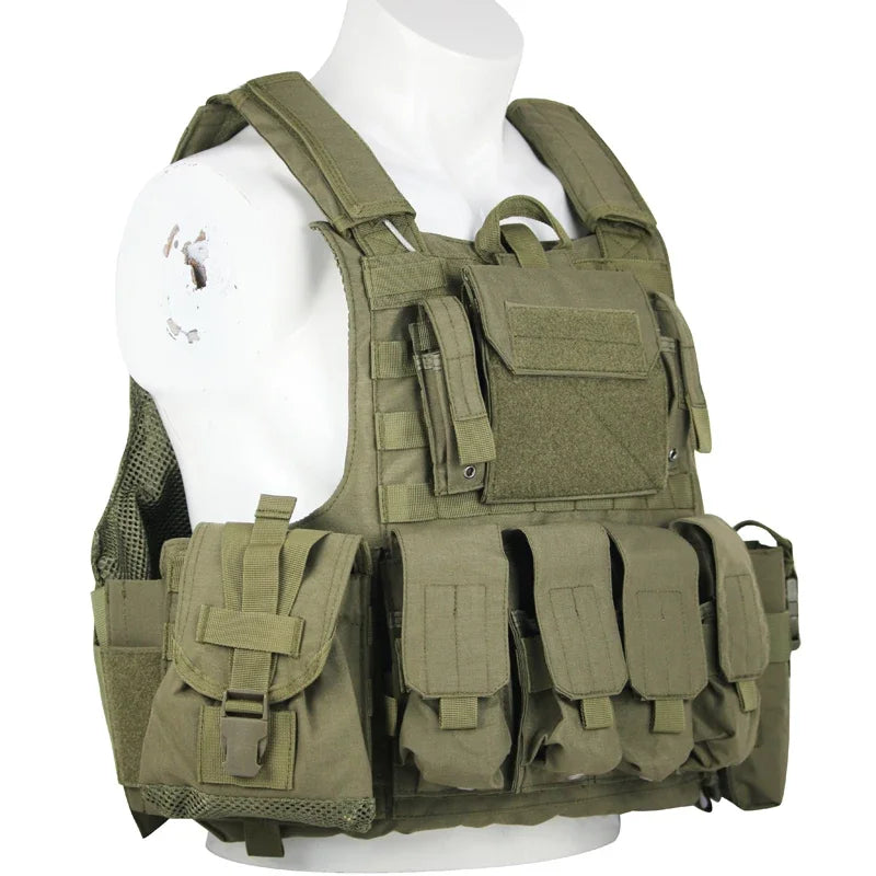 Tactical Vest. Body Armor. Plate Carrier. Multi Pockets.