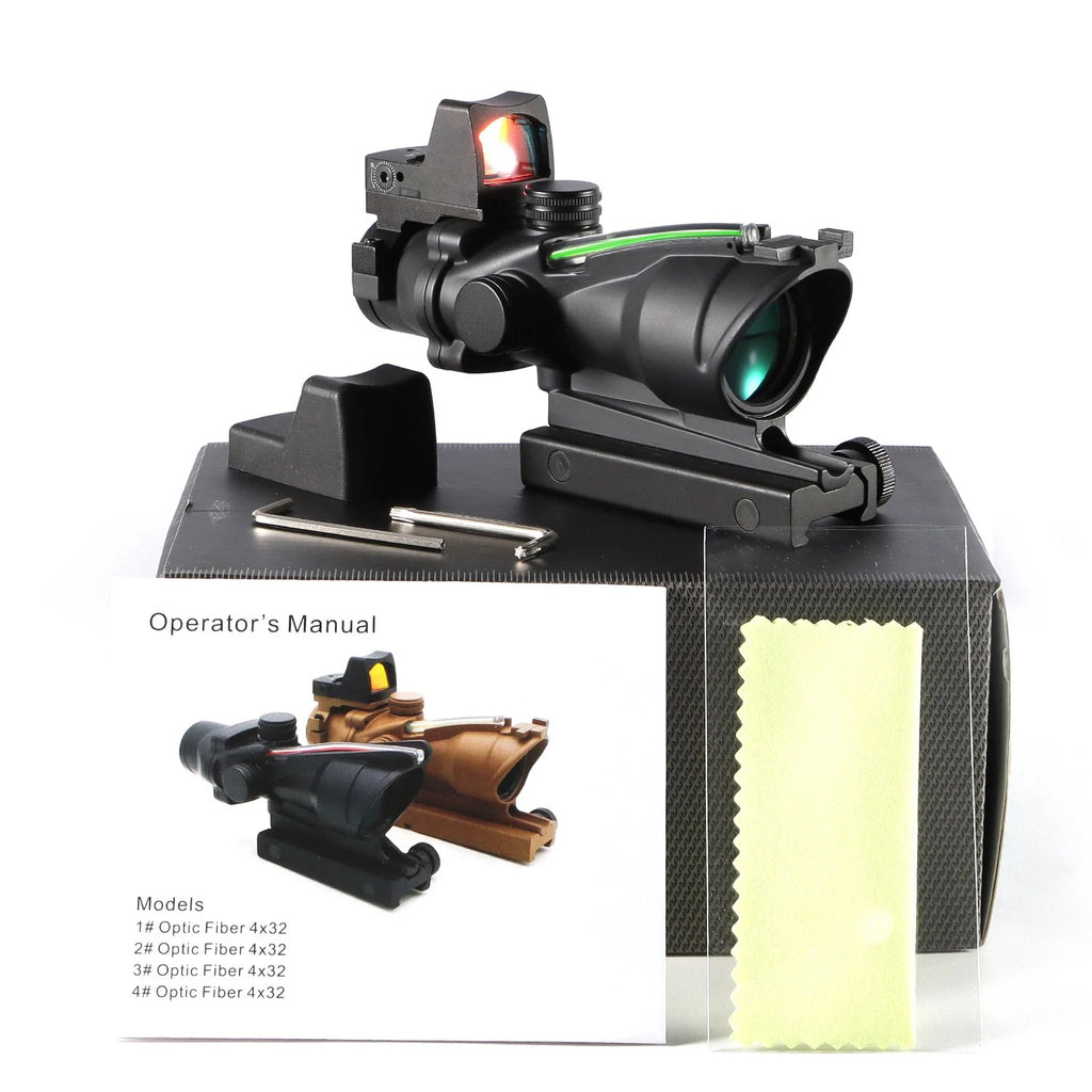 Adjustable 4x32 Red Dot. 1x , 4x Scope. Red Dot Tactical Scope, 20mm Rail Scope For Hunting.