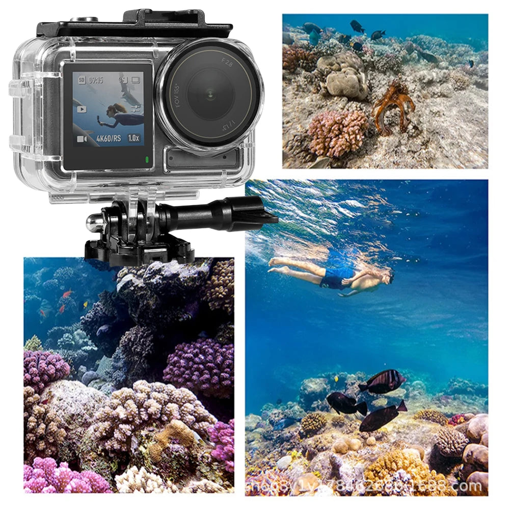 60M/196FT Waterproof Case -  Anti-Fog - For DJI Osmo Action 5 Pro/4/3 Camera Accessories.