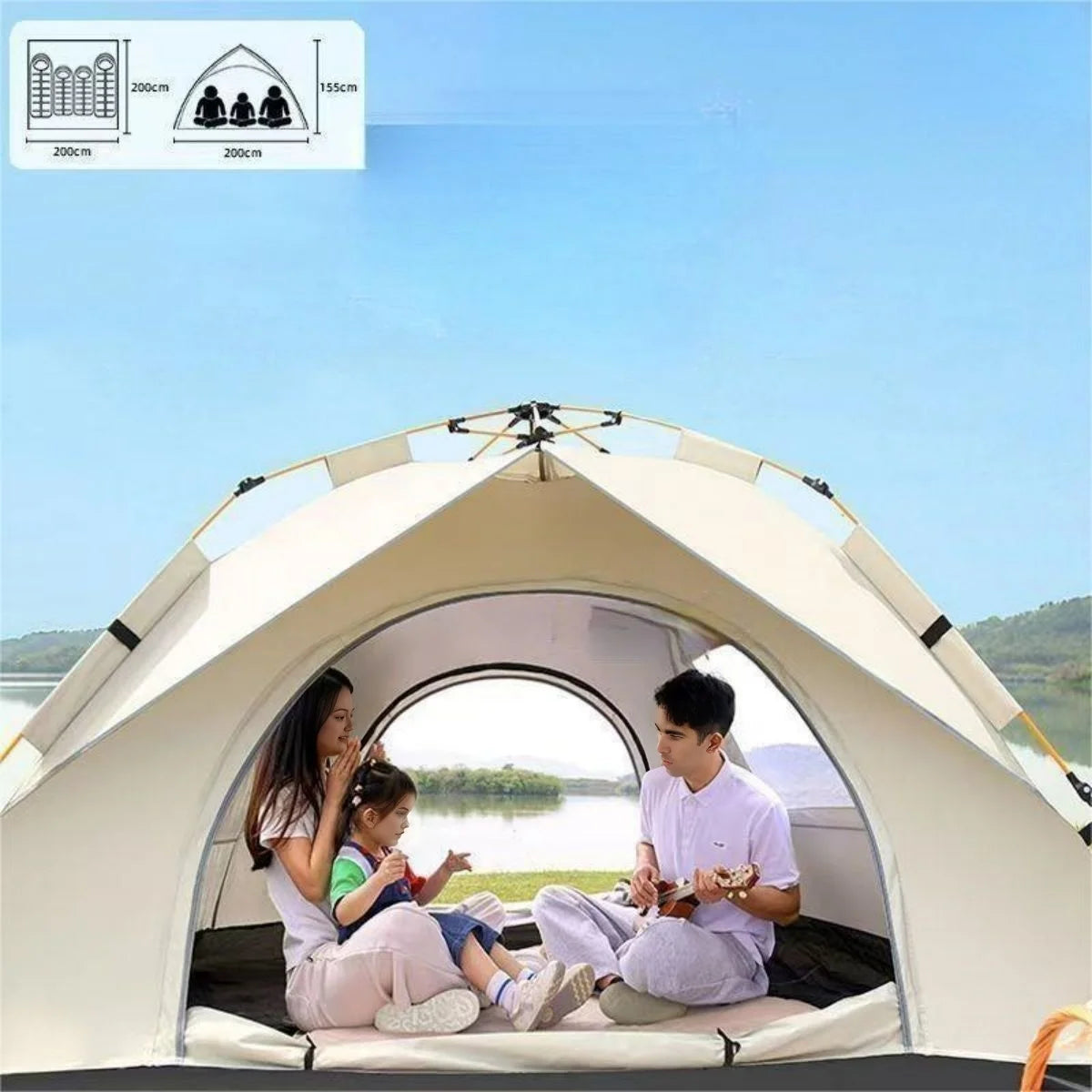 Automatic Quick-Opening Tent. Two Doors And Two Windows.