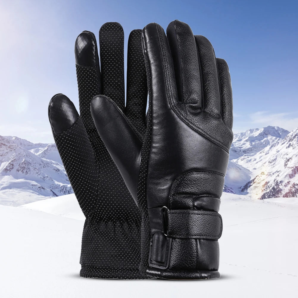 Heated Gloves- Waterproof Thermal- PU Leather.