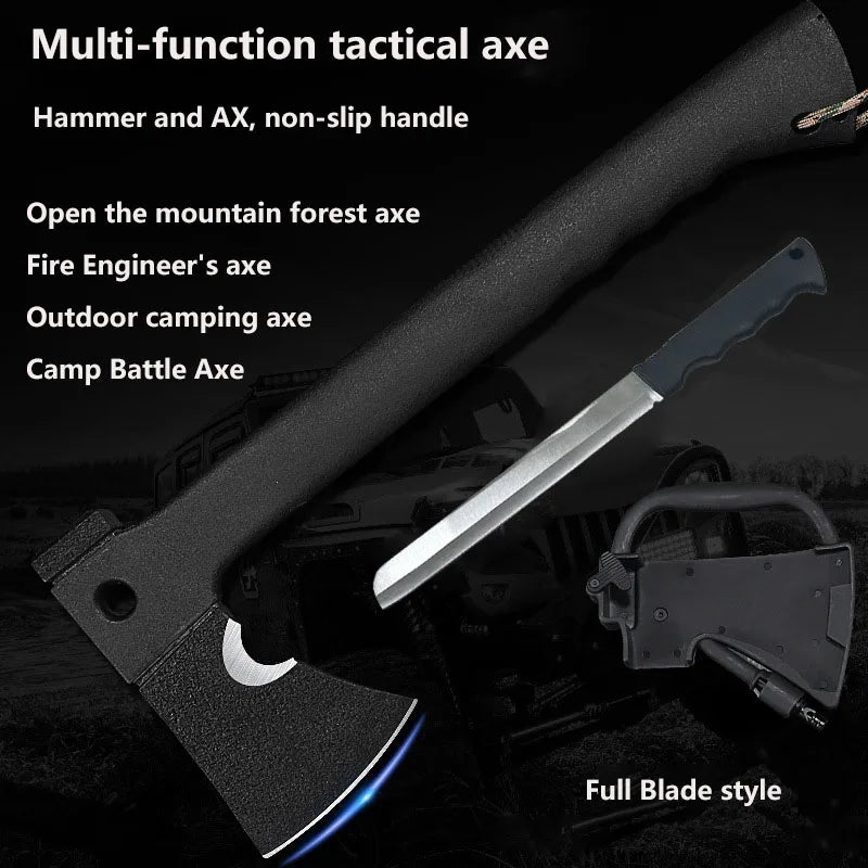 Camping Axes W/ Nested, Serrated, Wood Saw Knife & Magnesium Fire Starter.