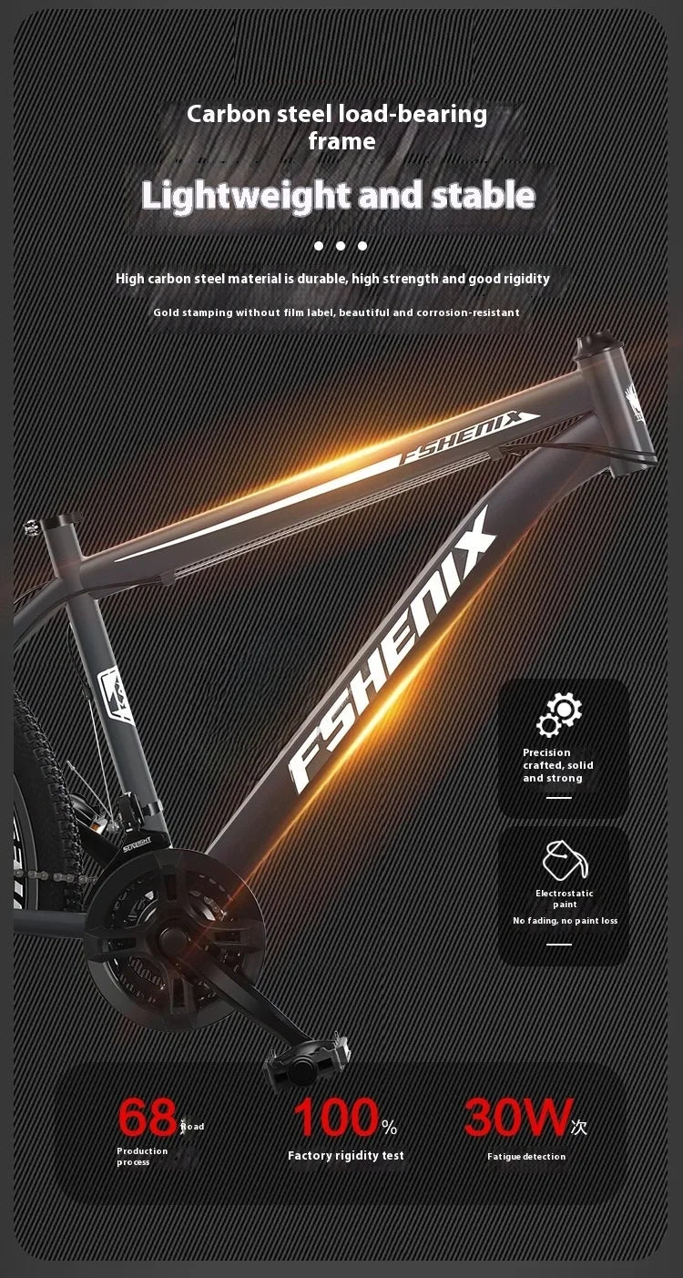 wholesale mountain bikes, 24-inch and 26-inch, shock-absorbing, 21-speed off-road bikes.