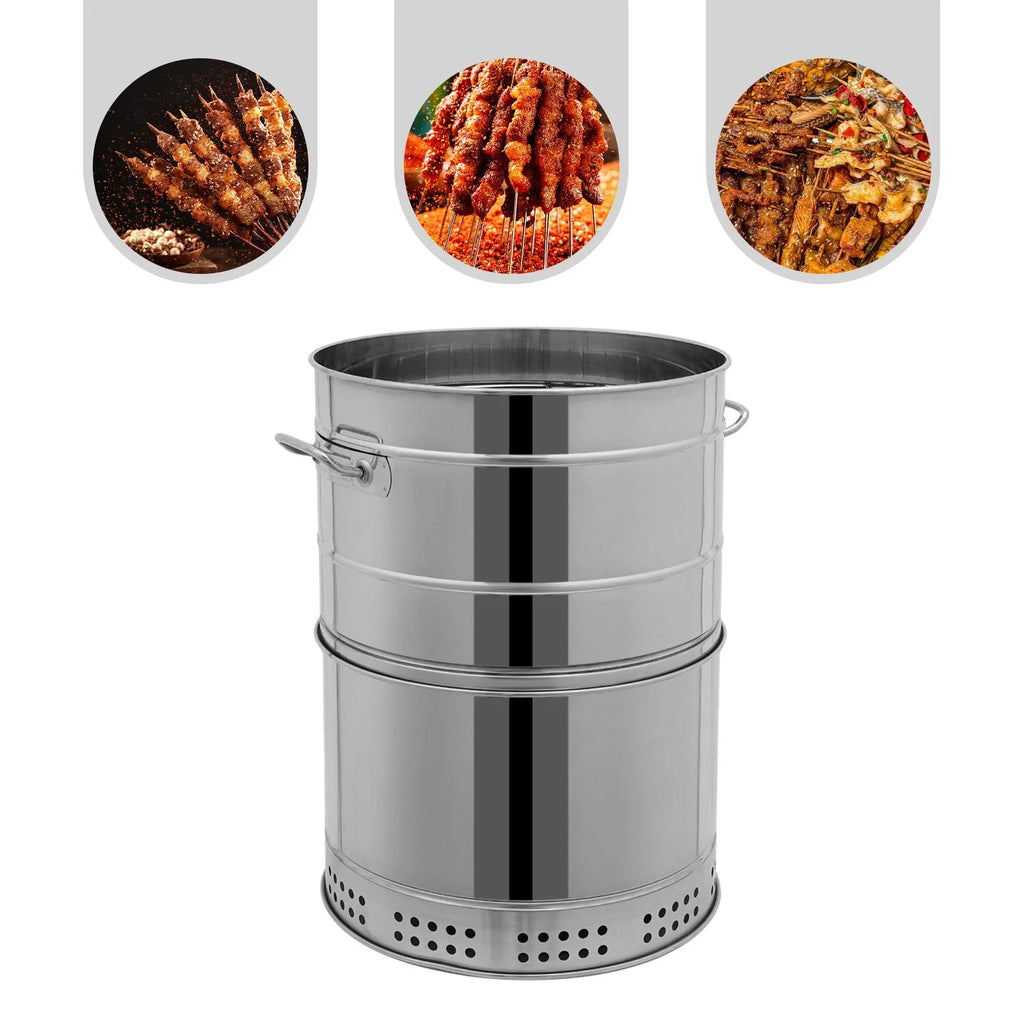 Stainless Steel Barbecue Grill Charcoal Grill with 50* Skewers for Camping & BBQ.