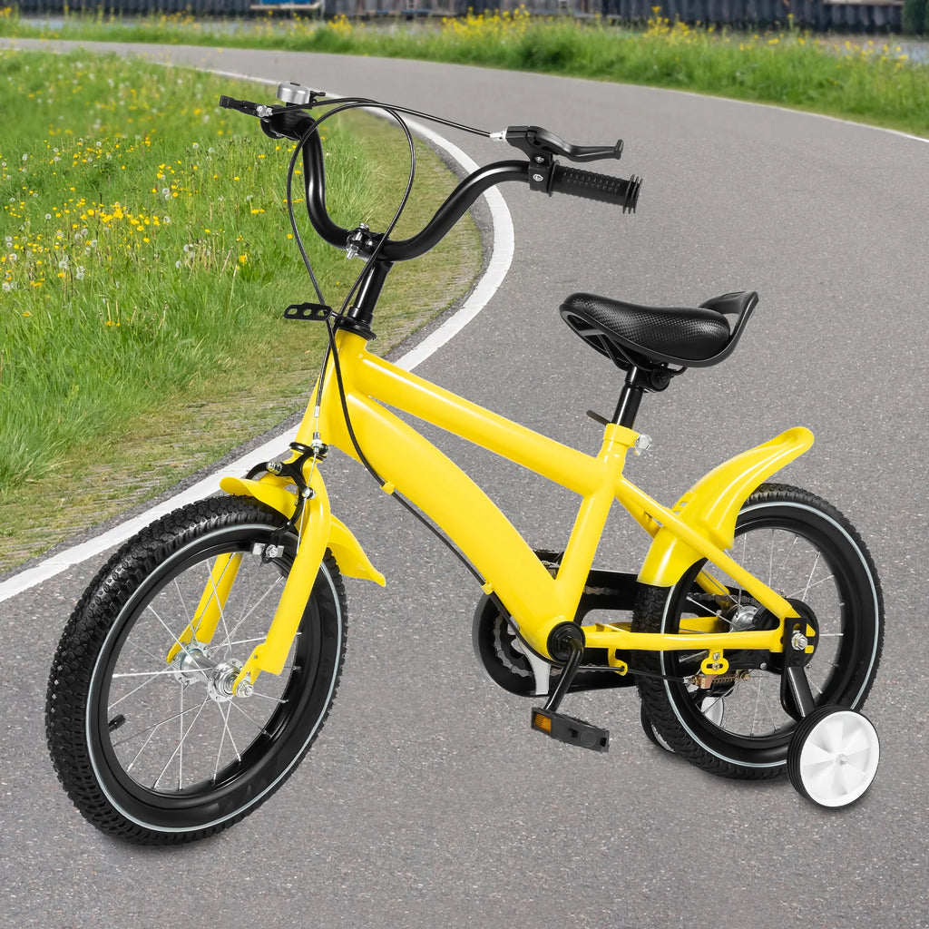 14 Inch Children's Bicycle with Safety Training Wheels - Dual Brakes.