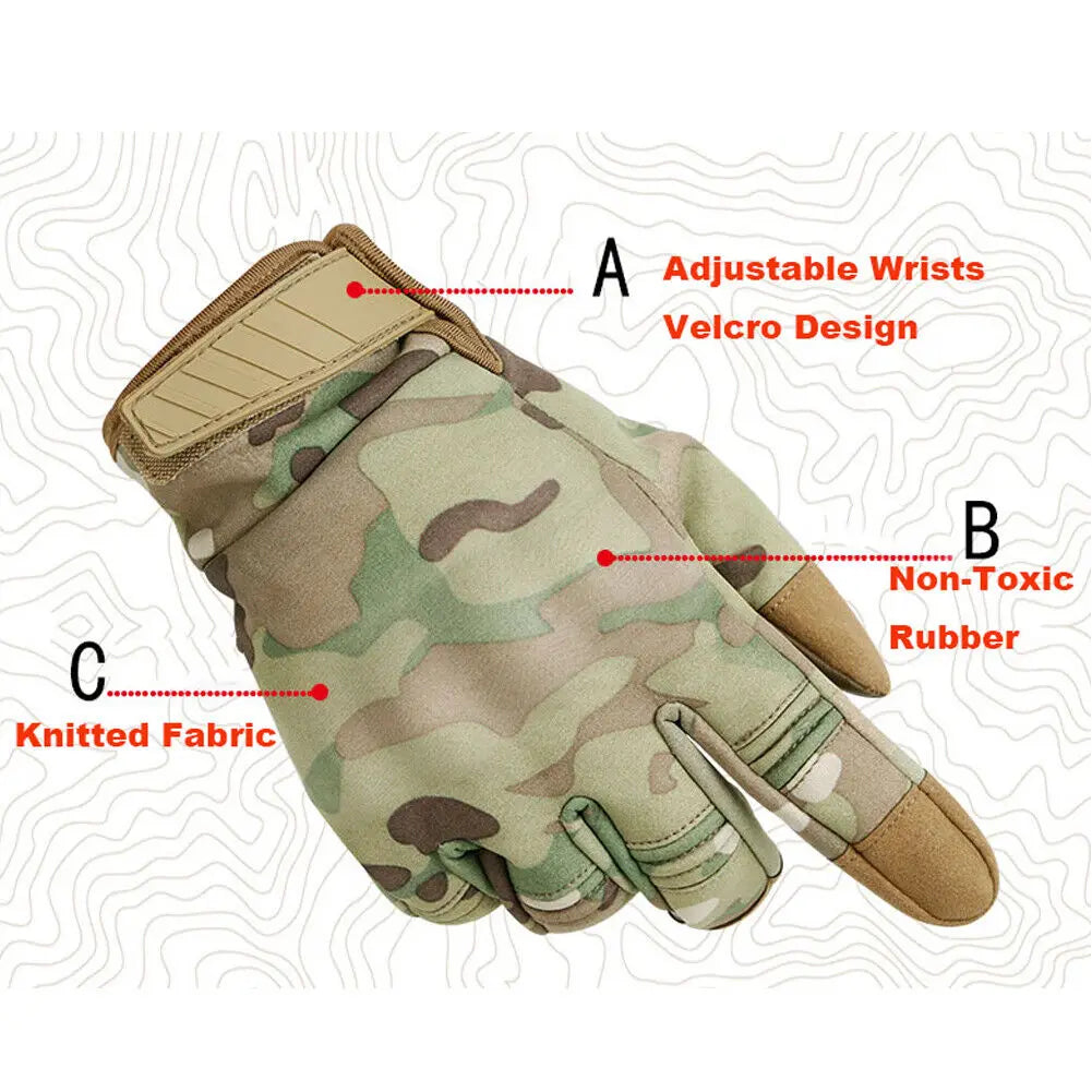 Tactical Touch Screen Gloves. Motorcycle , Protective, Full Finger, Hunting.