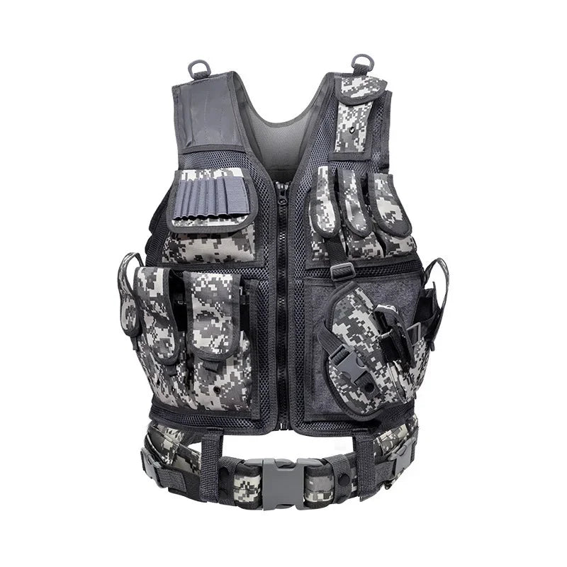 Adjustable Molle Tactical Vest, Combat Body Armor Vests, Security Guard, Airsoft Training Jacket.