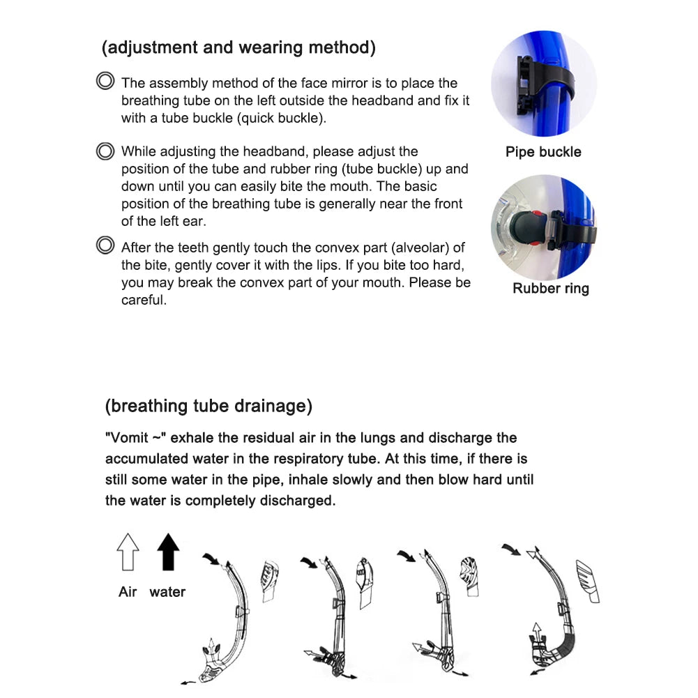 Silicone Snorkel, Swimming, Diving, Professional.