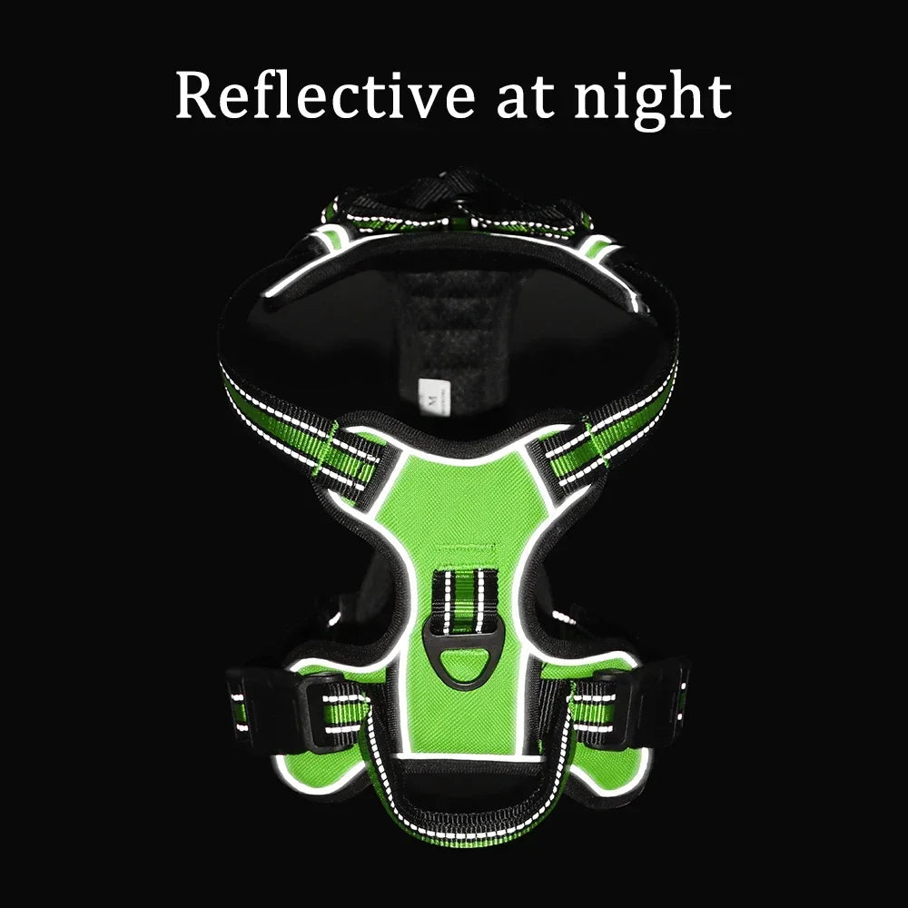 Adjustable Dog Harness Vest- Reflective -Soft Breathable- No Pull.