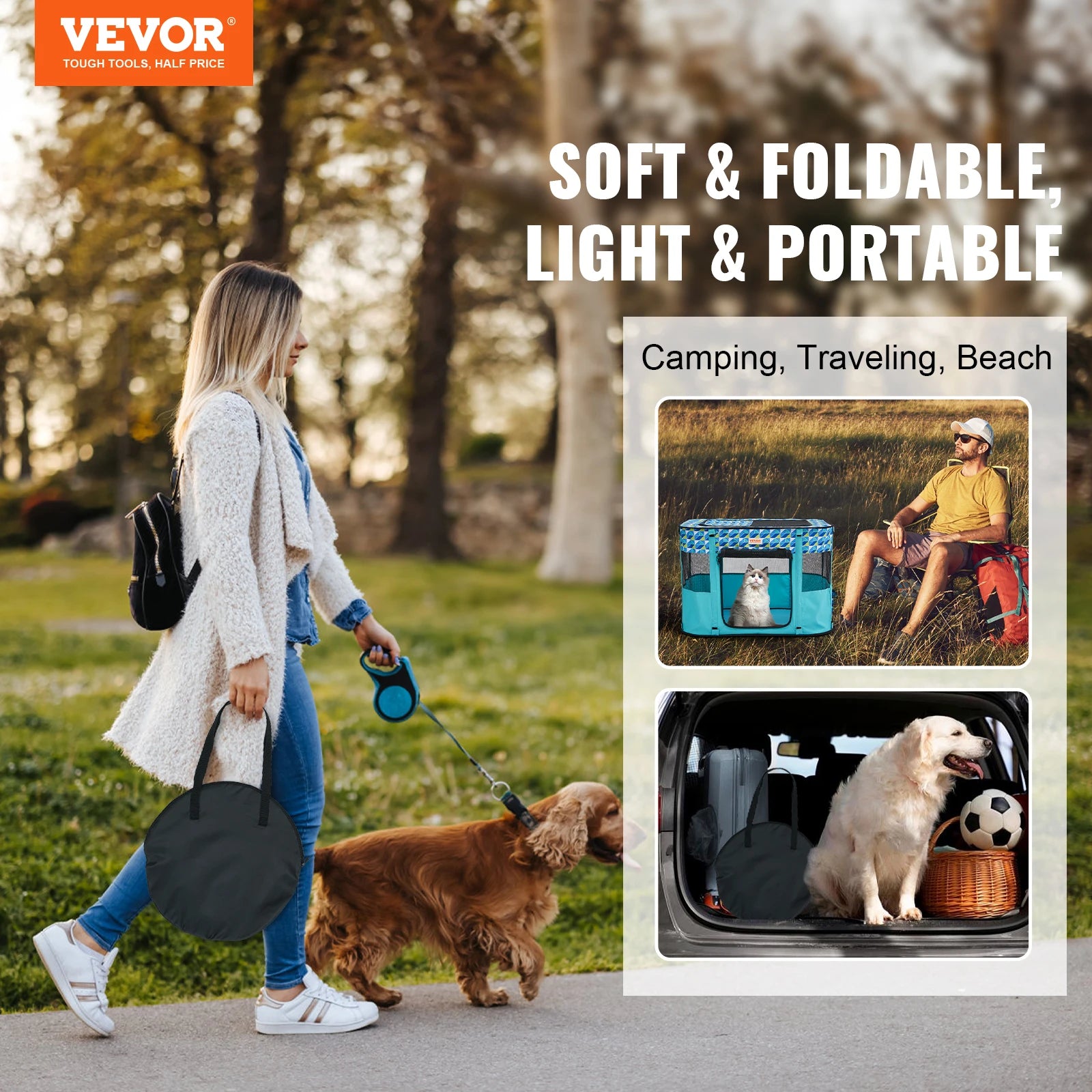 Portable- Foldable Pet Crate Kennel. Waterproof .