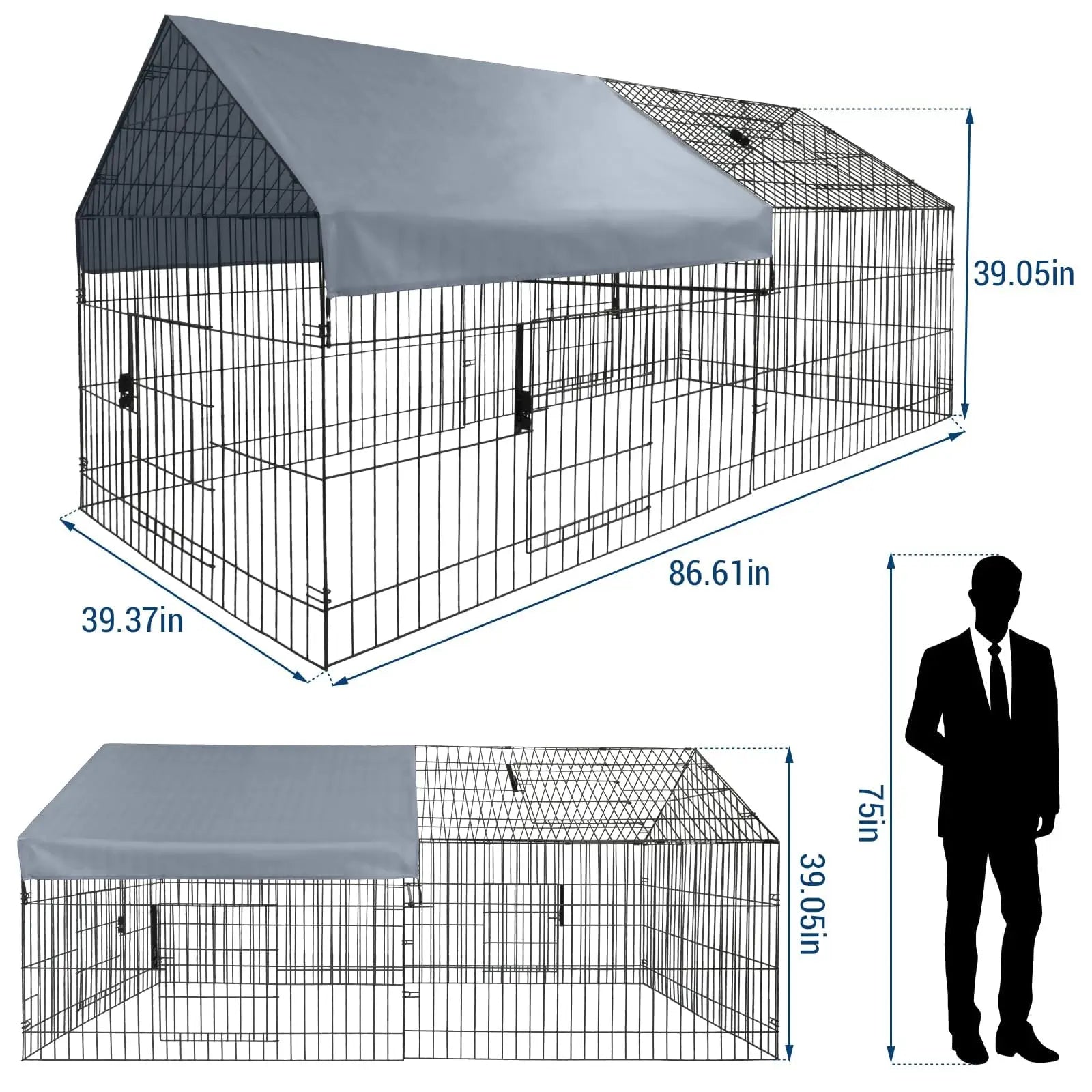 Large Chicken Coop, With Waterproof Cover, Small Animal Cage.