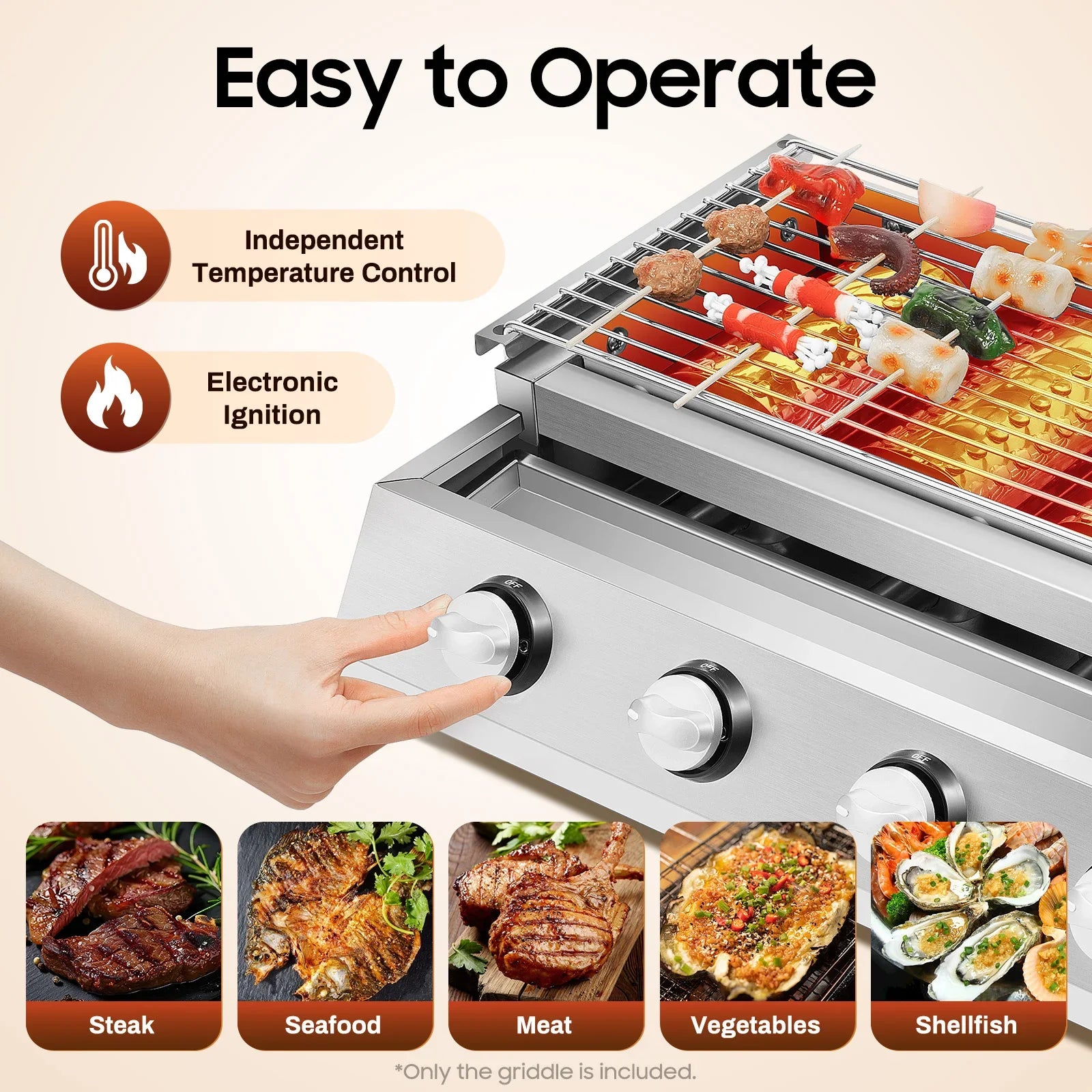 4 Burner BBQ Gas Grill for Camping or Picnics
