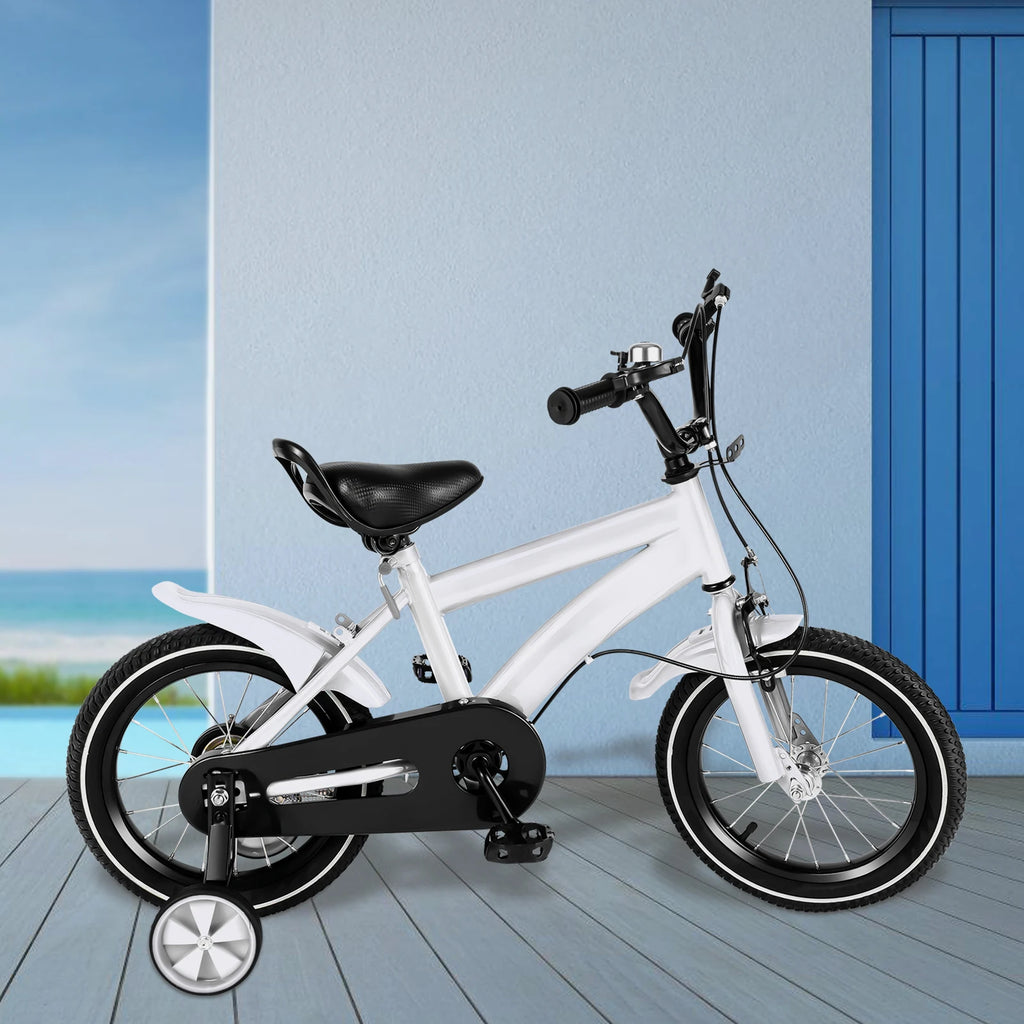 14 Inch Kids Bike - Adjustable Sea - Dual Brakes - w/Training Wheels.