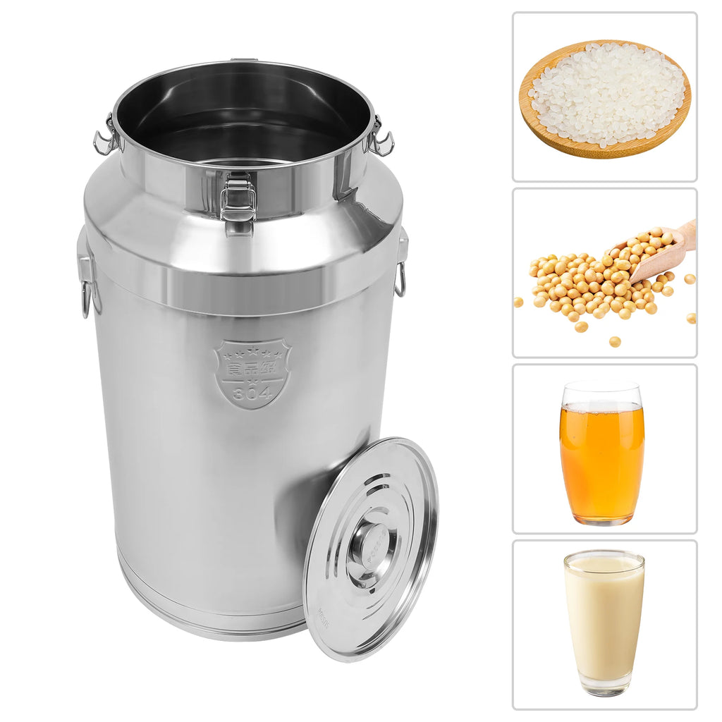 88L/23.25Gal 304 Stainless Steel Milk Can, Wine Pail, Oil, Milk Tote Jug with Leak-Proof Seal Lid.