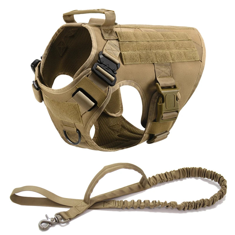 Tactical Military Vest,Tactical Training Dog Harness and Leash Set For All Breeds Dogs.