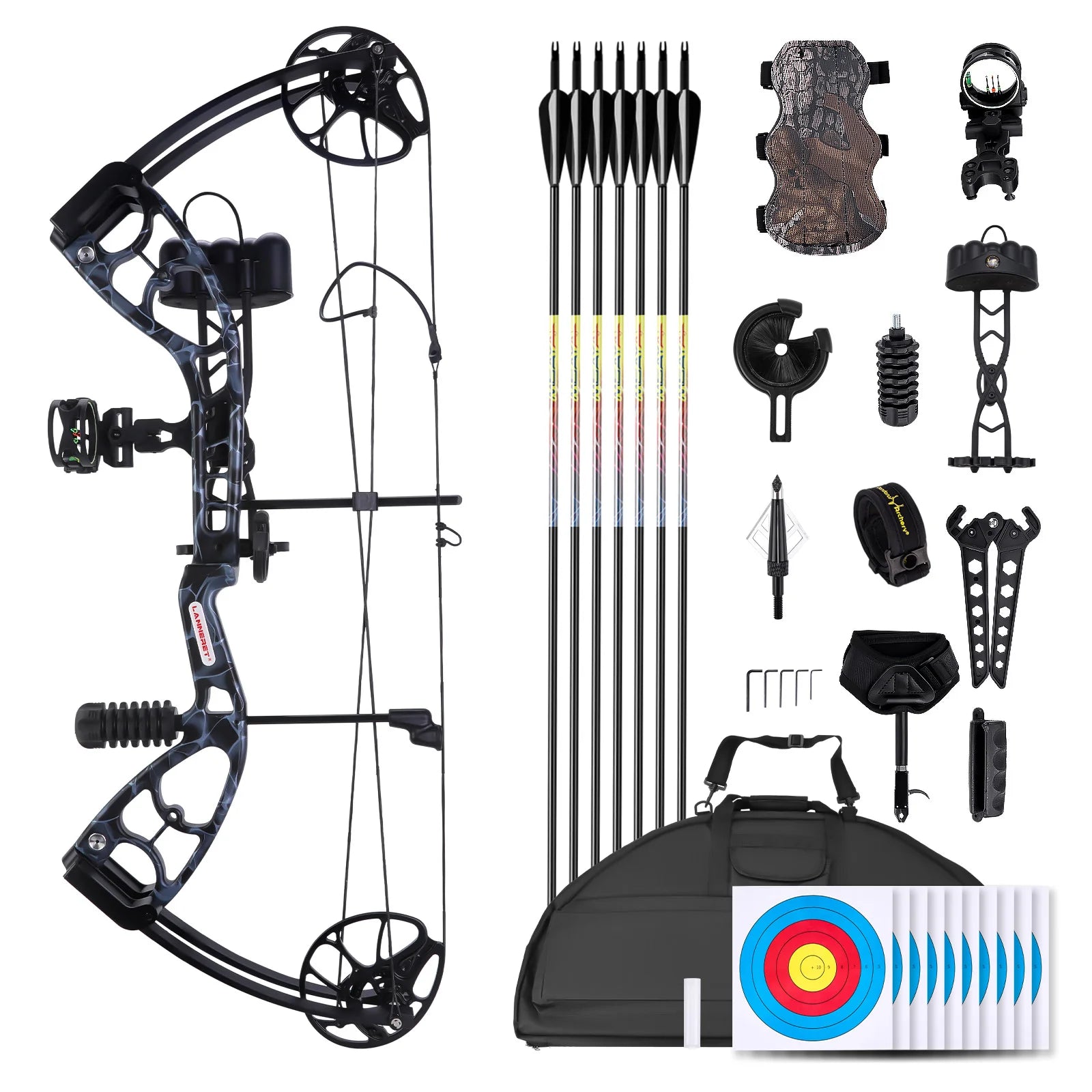 MOTION ZEUS Compound Bow Kit- 19-70lbs, 19"-30".
