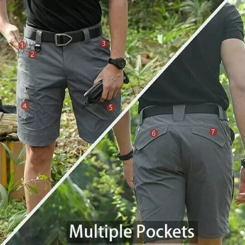 Men's Tactical Cargo Shorts. Zippered Pockets, Quick Dry, Wear Resistant, Large Pockets.