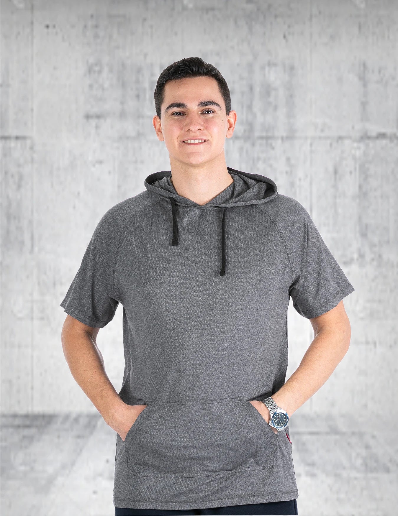 Men's Lightweight, Breathable Hoodie. Short Sleeved, Quick Drying .