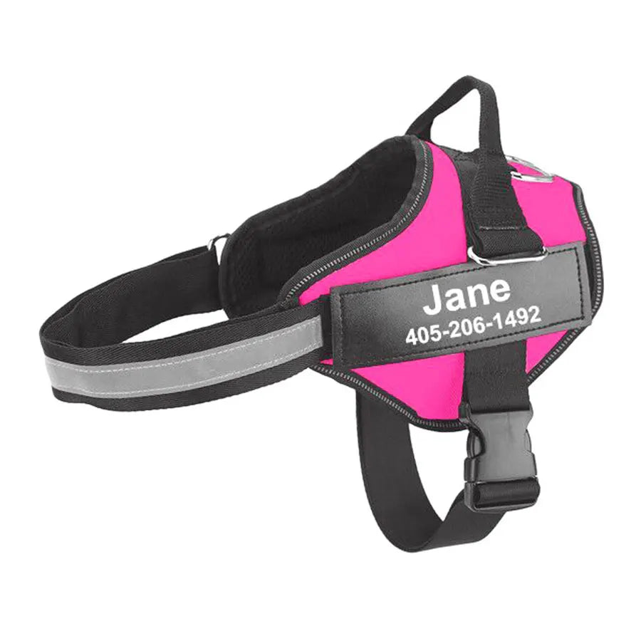 Dog Harness, NO PULL, Reflective, Breathable, Adjustable Pet Harness. Vest ID Custom Patch.