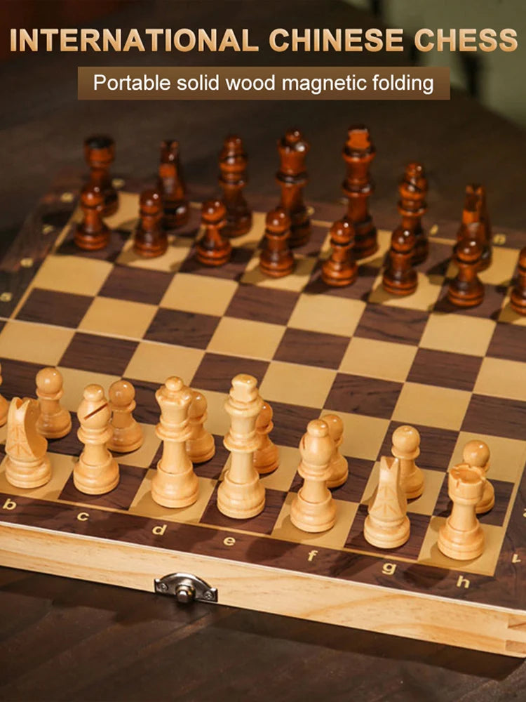 29x29cm 3 in 1 Chess, Checkers, Backgammon. Developing Strategic Thinking.