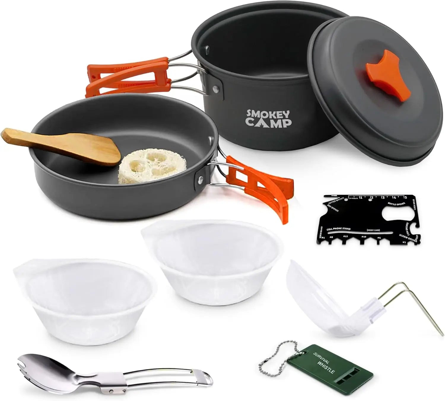 Camping Cookware Set with Stove - All in One, Non-Stick .