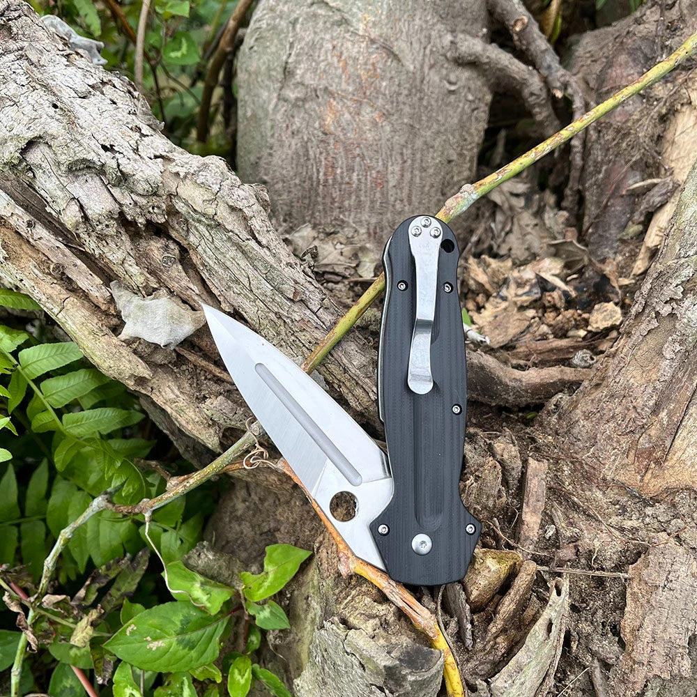 C-215, D2 Steel Blade, Black Handle, Liner Lock Utility Pocket Knife.