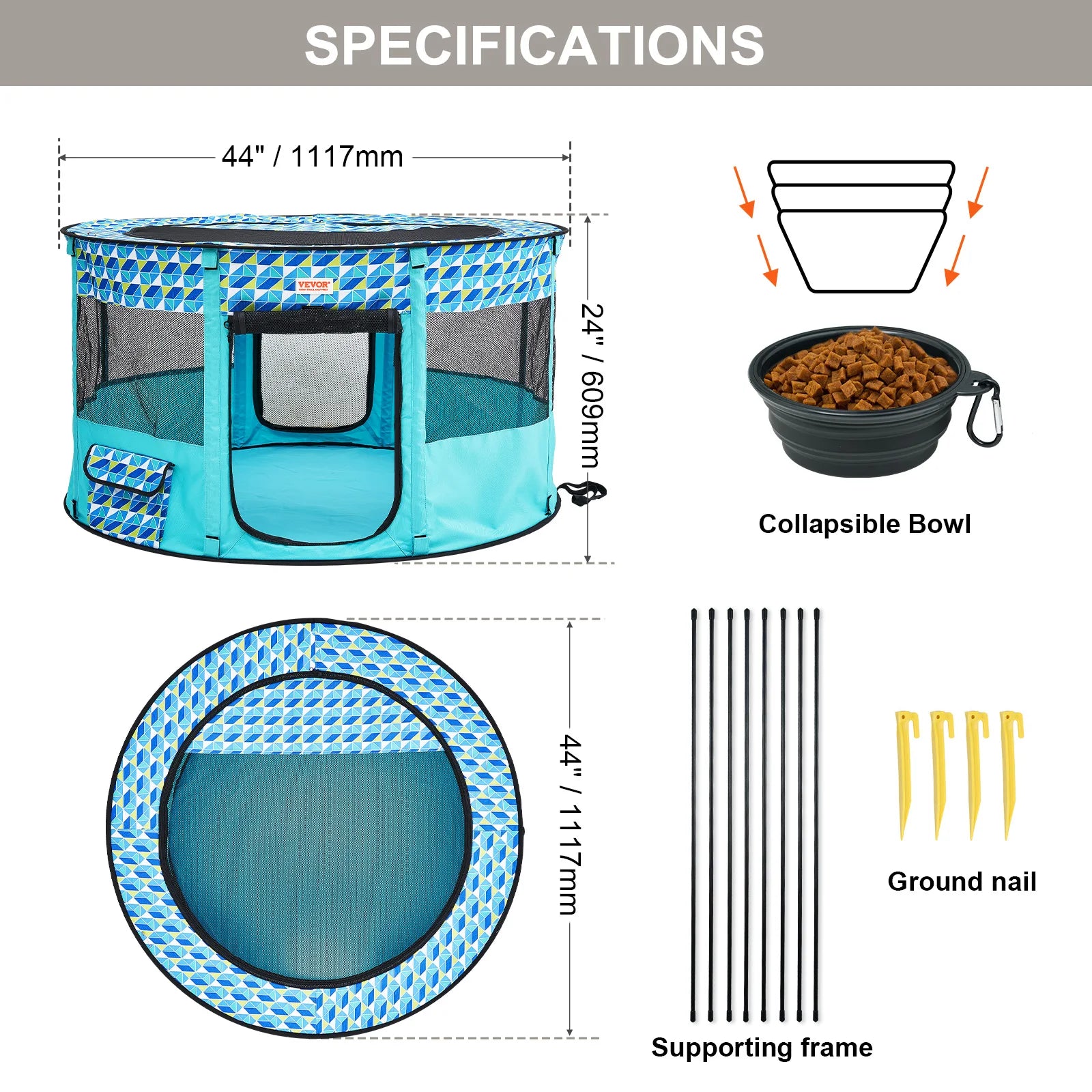 Portable- Foldable Pet Crate Kennel. Waterproof .