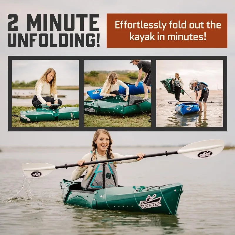 Tucktec 10' PRO Foldable Kayak. Portable Kayak for Adults - Made in USA.