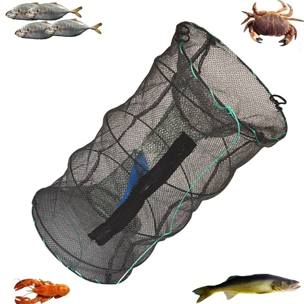 Long Fishing Nets. 27-33cm Shrimp Trap. Collapsible, Lightweight.