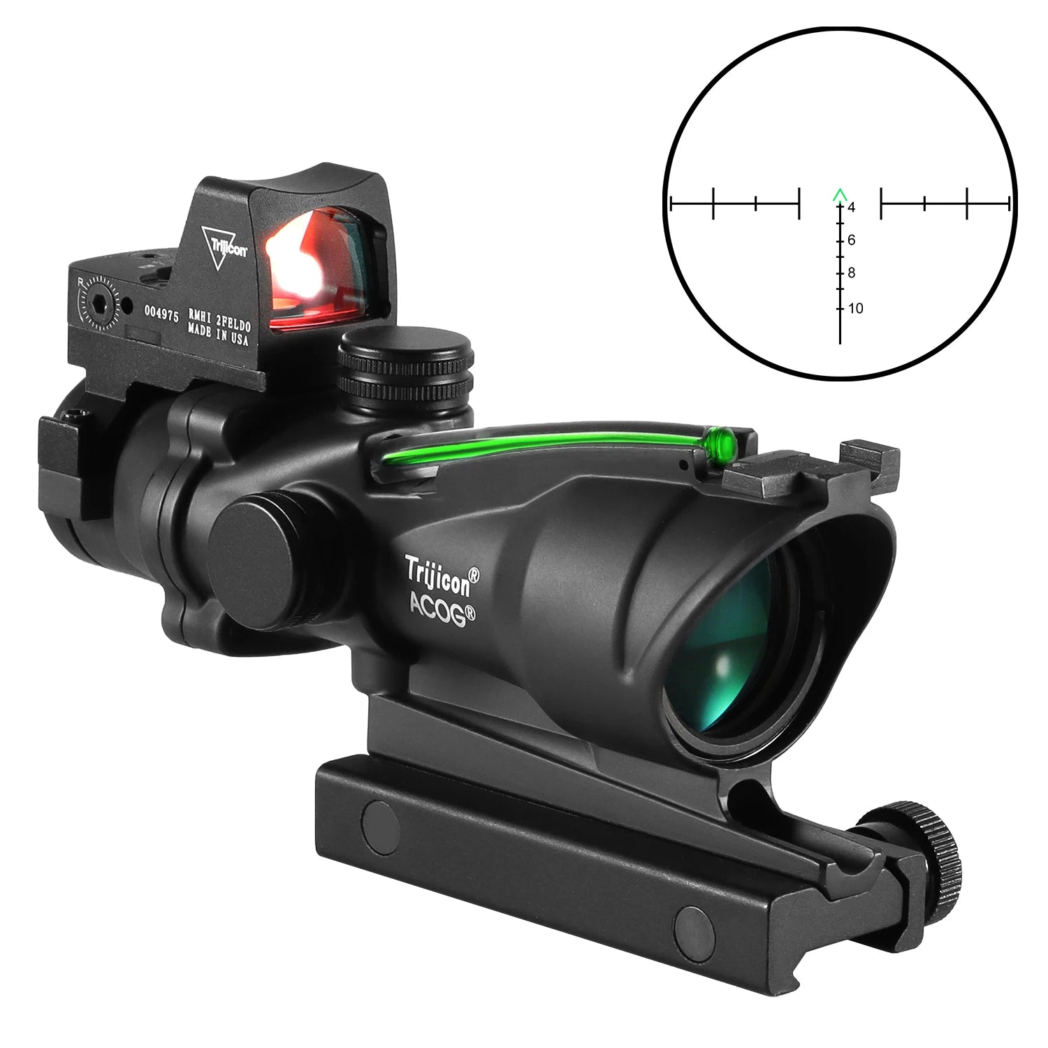 Adjustable 4x32 Red Dot. 1x , 4x Scope. Red Dot Tactical Scope, 20mm Rail Scope For Hunting.