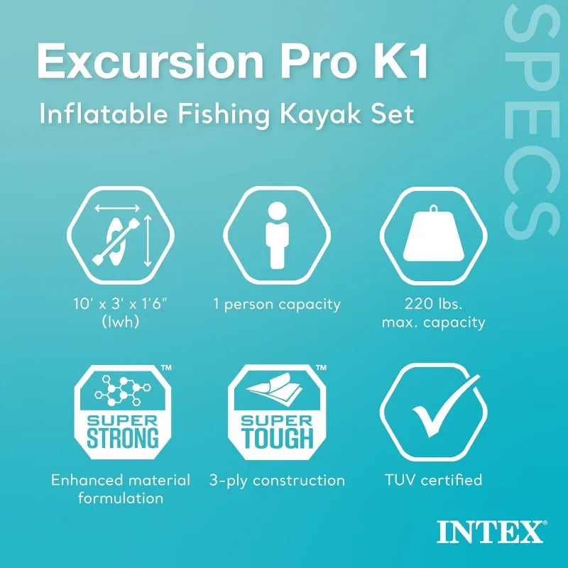 INTEX 68303EP Excursion Pro K1 Inflatable Kayak Set.