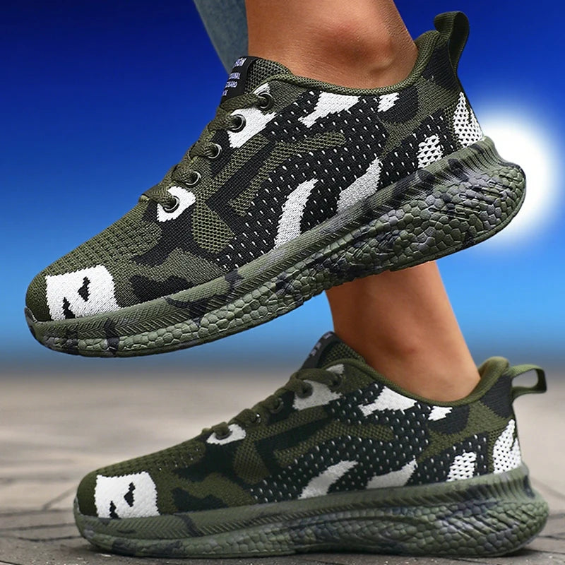 Men's Shoes Camouflage - Breathable - Anti Slip - Green Summer 2025 Designer Shoes.