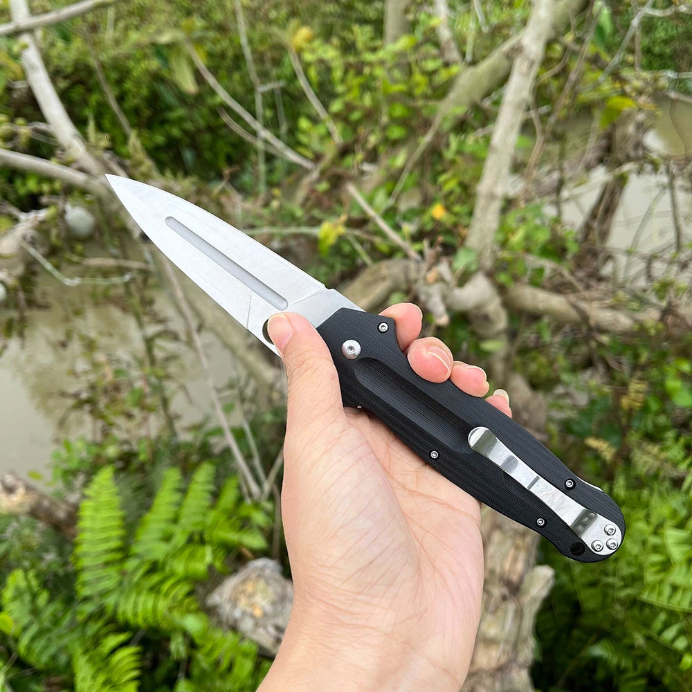 C-215, D2 Steel Blade, Black Handle, Liner Lock Utility Pocket Knife.