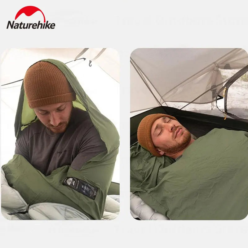 Naturehike Sleeping Bag. Envelope, 128g Ultralight. Accessories.