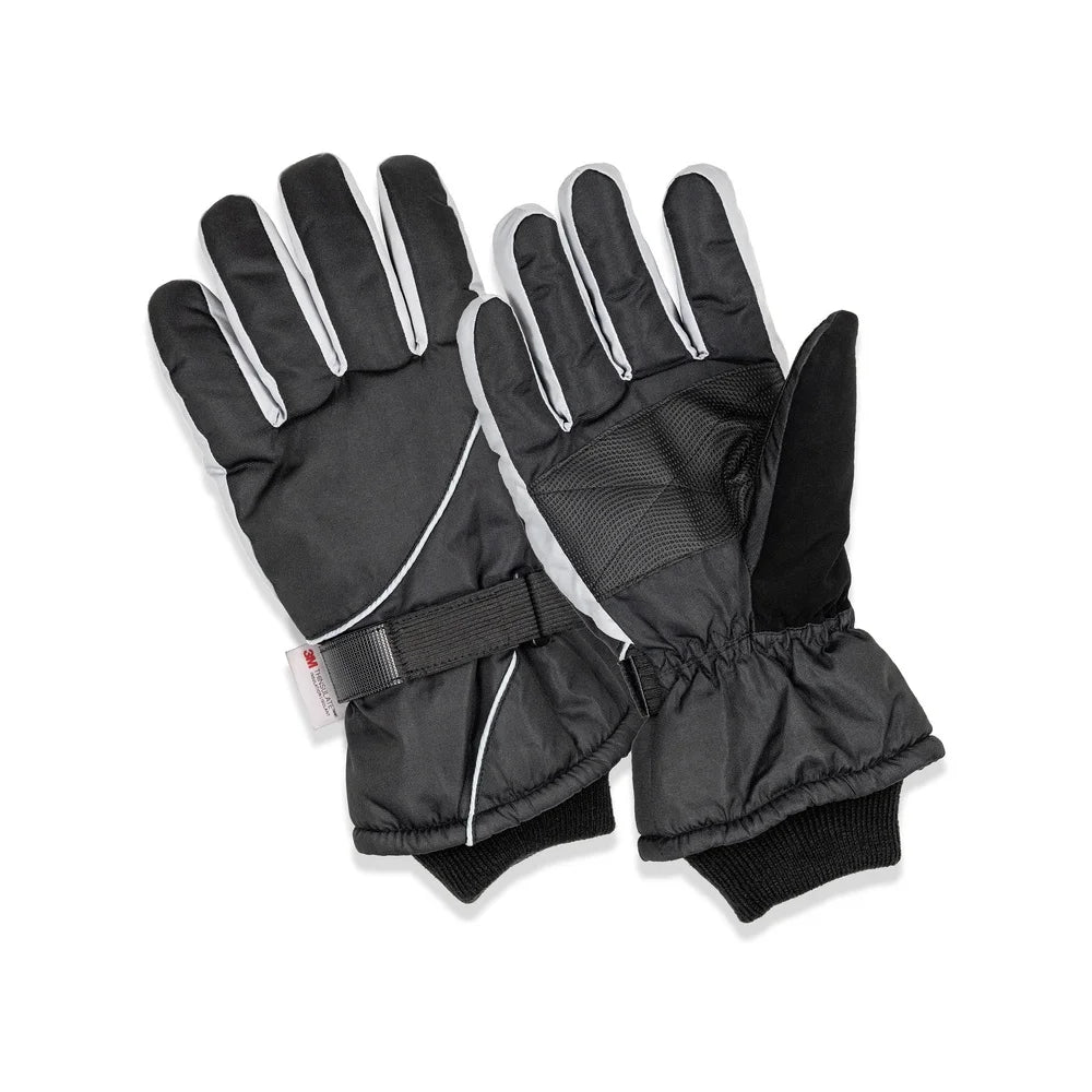 Premium Ski Gloves with Reflective Strip. Anti-Slip Grip- Water Repellent.