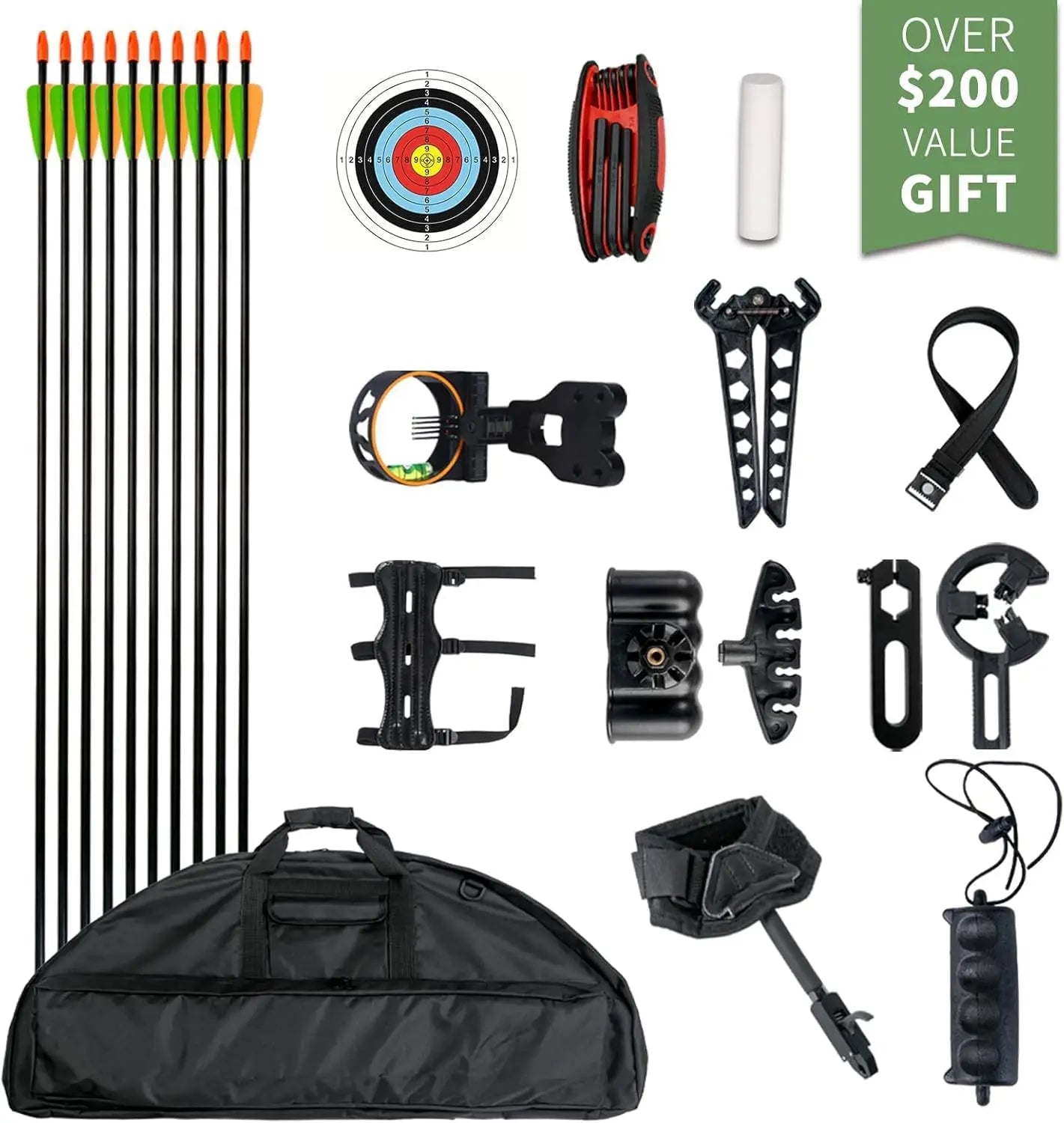 Compound Bow and Arrow Set for Adult and Beginner. Right Hand, 30-70 Lbs. Draw Weigh.