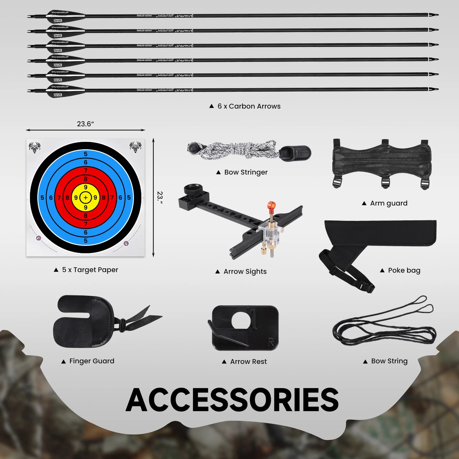 Takedown Recurve Bow- 62 inch - 20-50lbs Draw Weight .