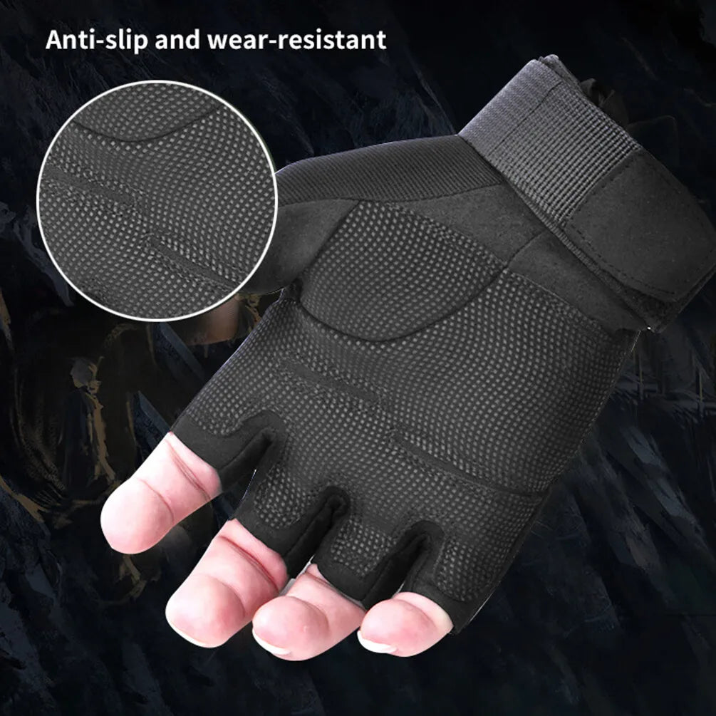 Tactical Half Finger Gloves. Motorcycle, Hunting, Shooting .