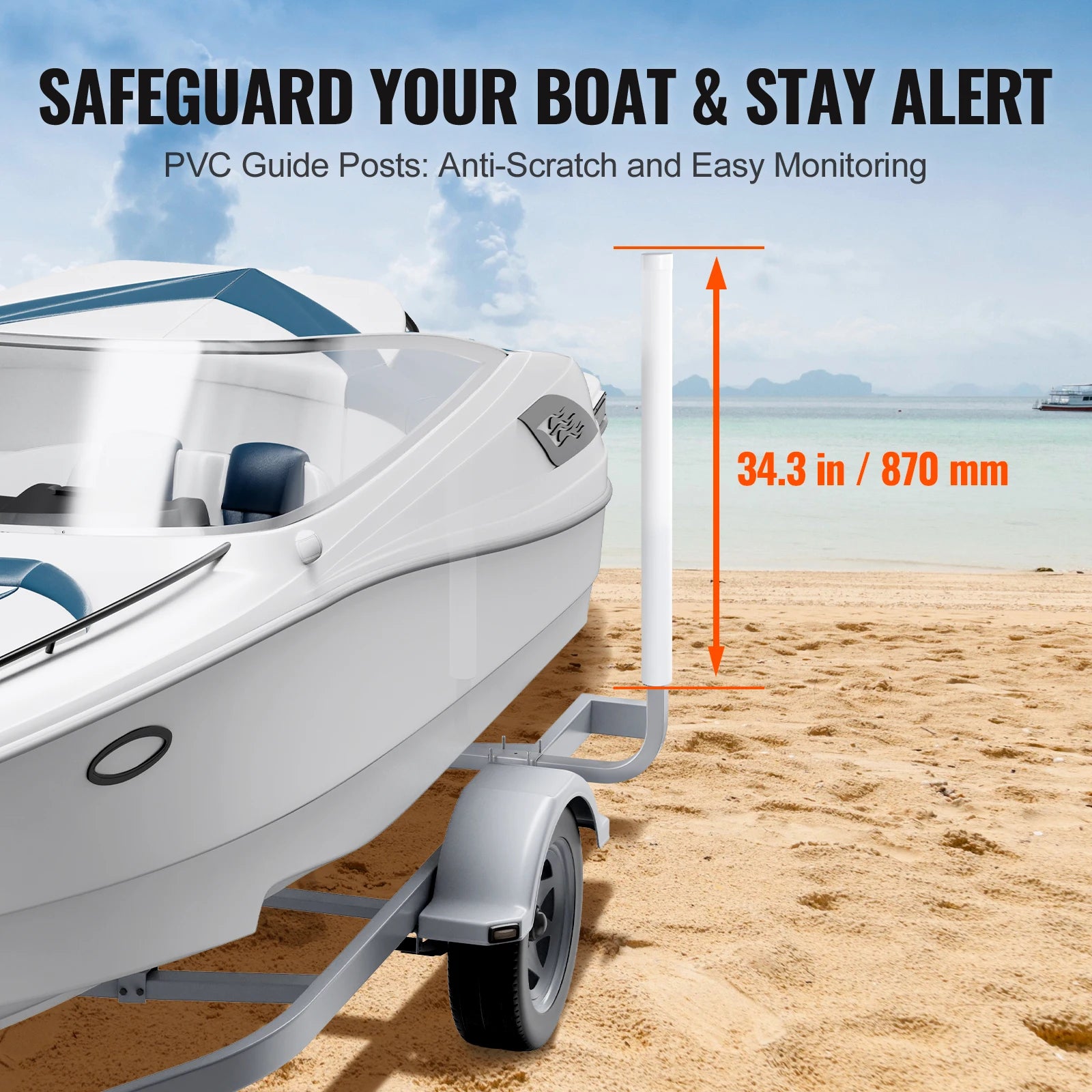 SucceBuy Boat Trailer Guide. 2PCS, Rustproof Galvanized Steel. PVC Pipes .