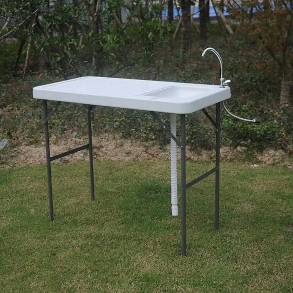 Fish Cleaning Table, Folding. Sink and Faucet, Portable.