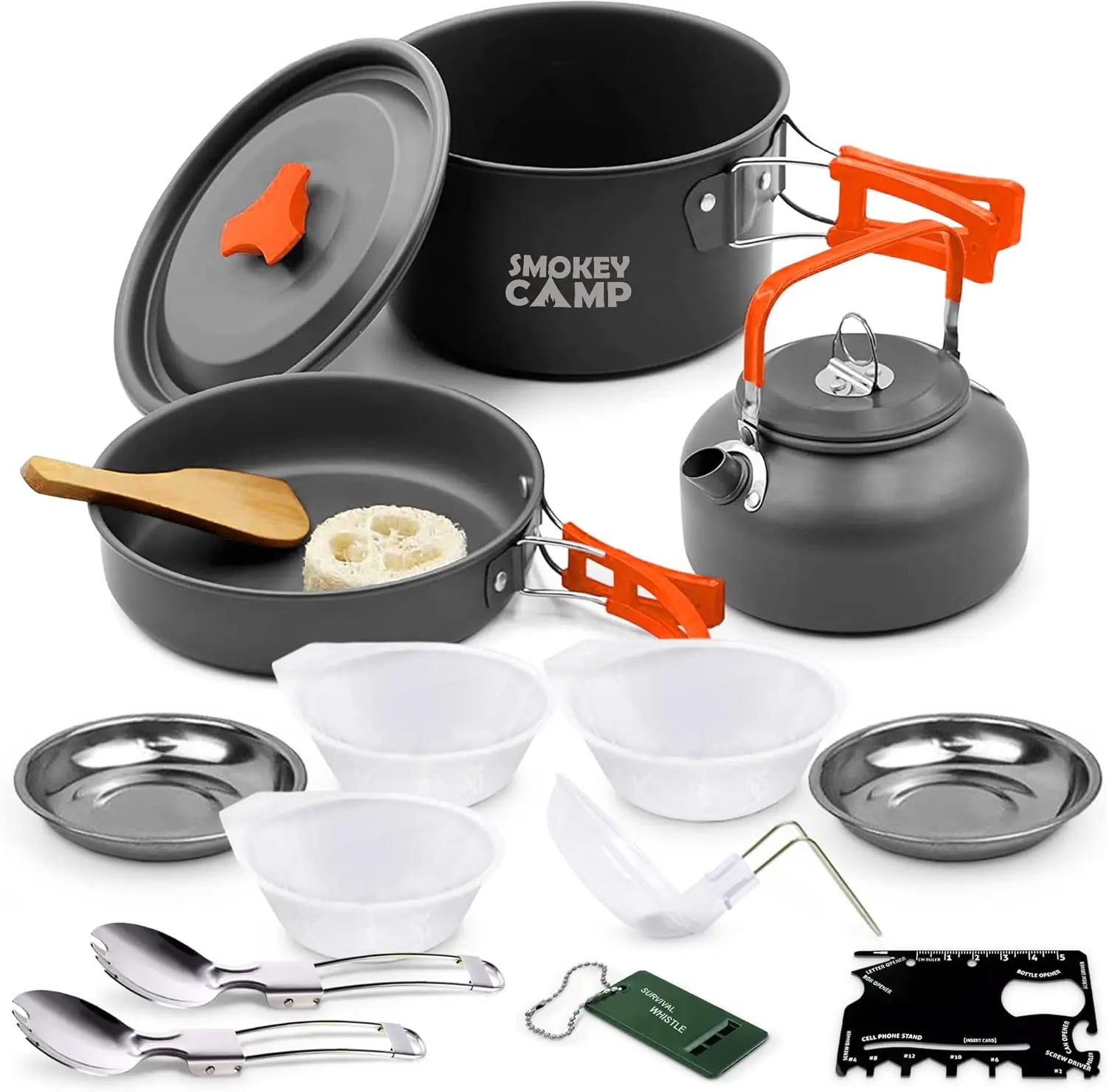 Camping Cookware Set with Stove - All in One, Non-Stick .