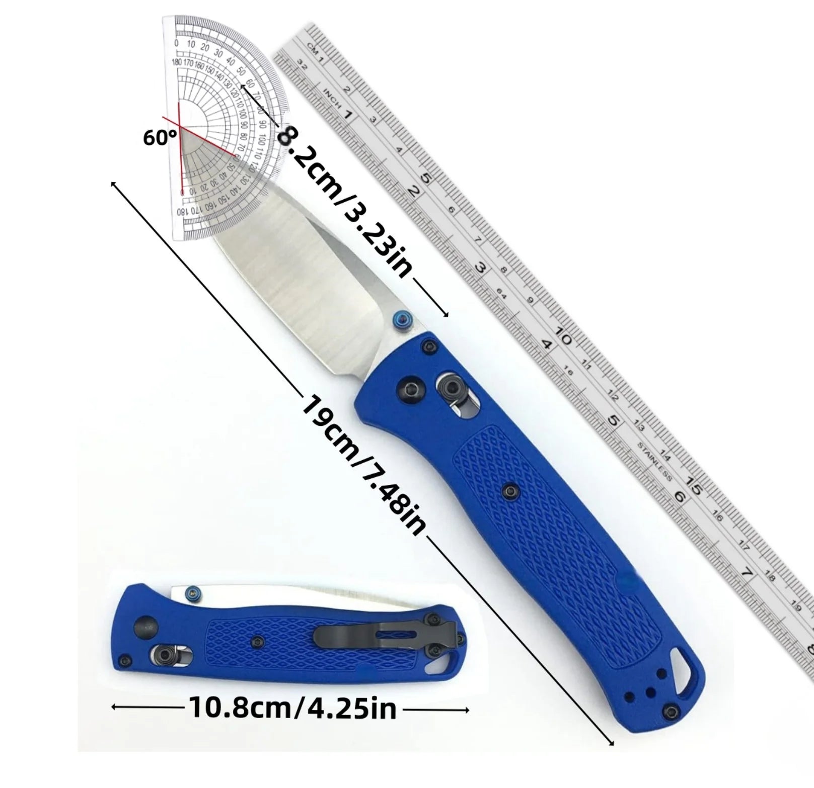 Folding Knife, Nylon- Fiberglass Handle, Model 535, for Fishing, Hiking, Survival.