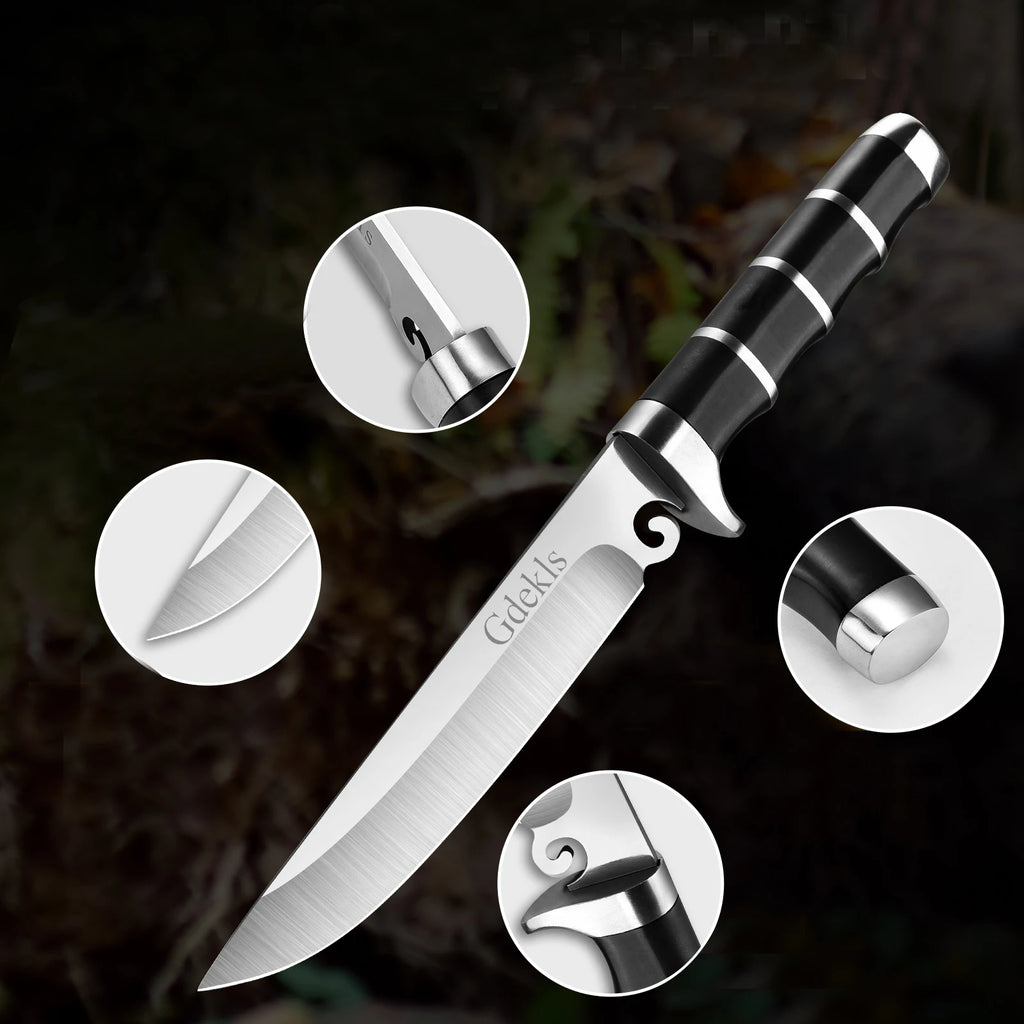 7Cr15 Stainless Steel Knife ,Faux Leather Sheath, Multi-Purpose Blade .